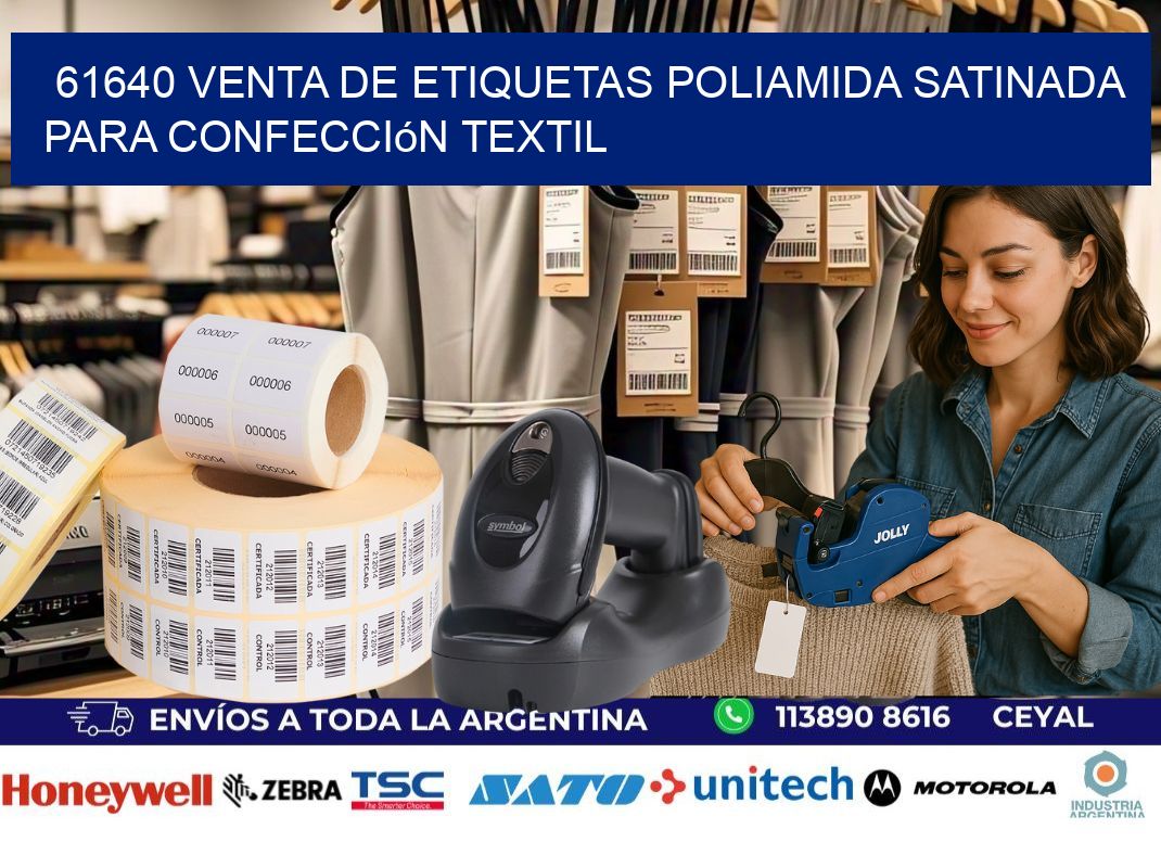 61640 venta de etiquetas poliamida satinada para confección textil