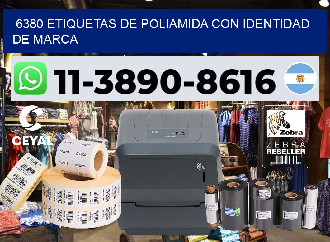 6380 Etiquetas de poliamida con identidad de marca