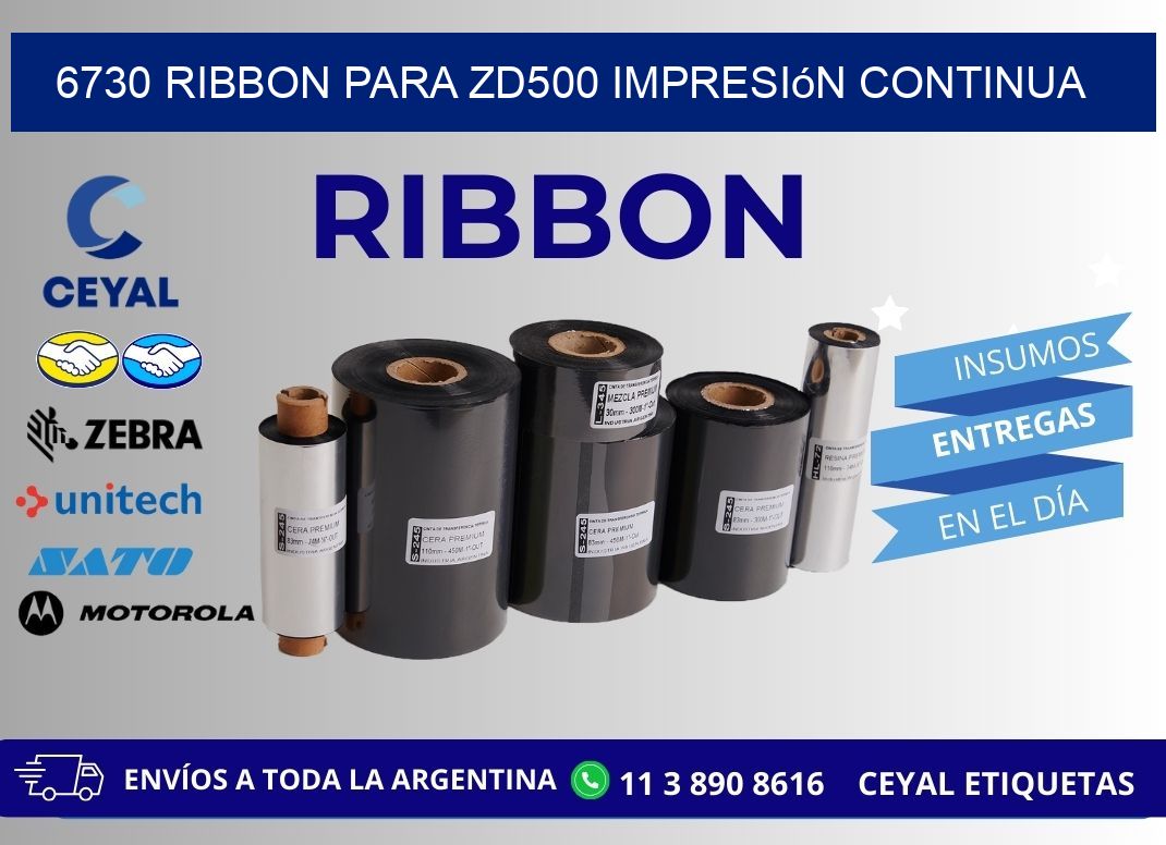 6730 ribbon para zd500 impresión continua