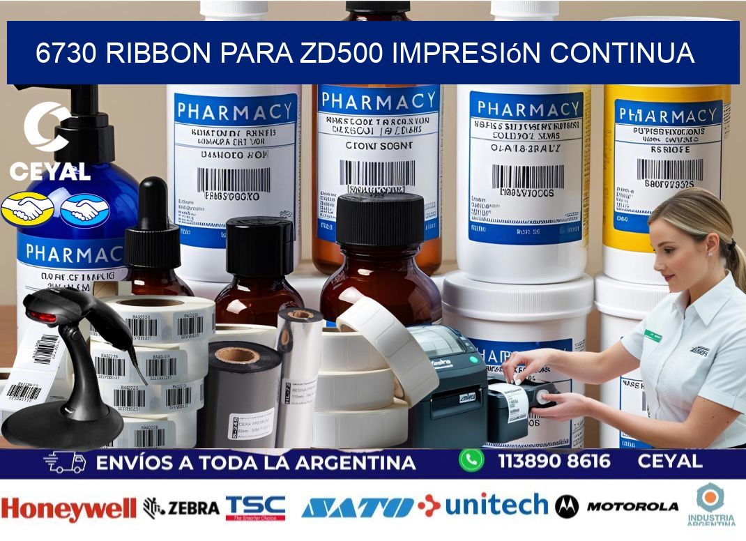 6730 ribbon para zd500 impresión continua