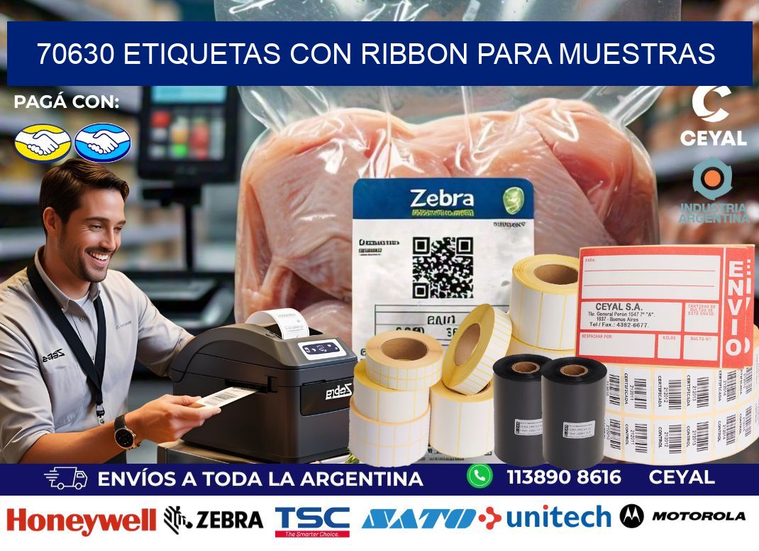 70630 etiquetas con ribbon para muestras