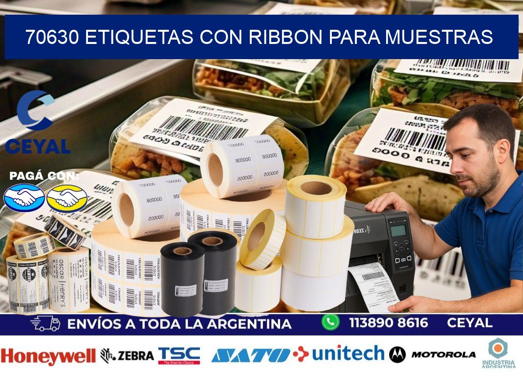 70630 etiquetas con ribbon para muestras