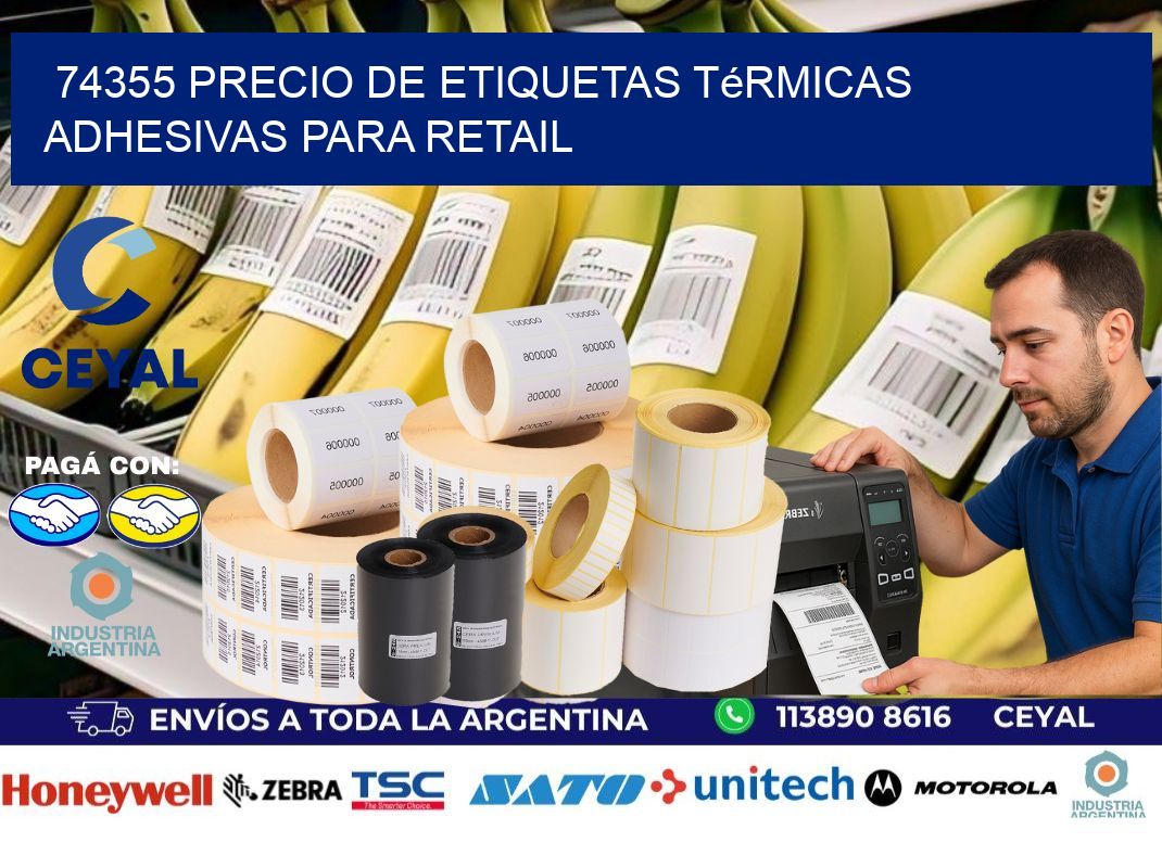 74355 precio de etiquetas térmicas adhesivas para retail
