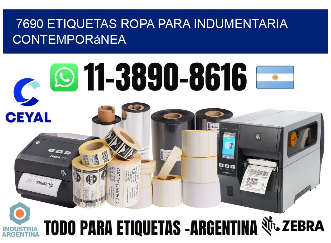 7690 Etiquetas ropa para indumentaria contemporánea