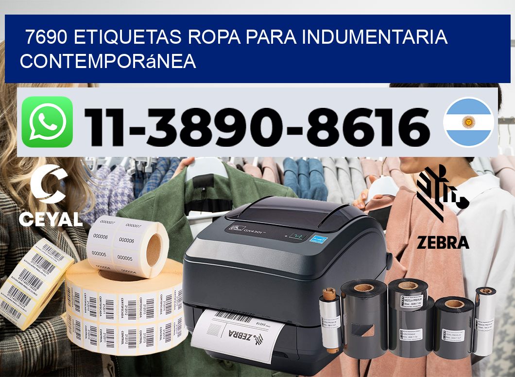 7690 Etiquetas ropa para indumentaria contemporánea