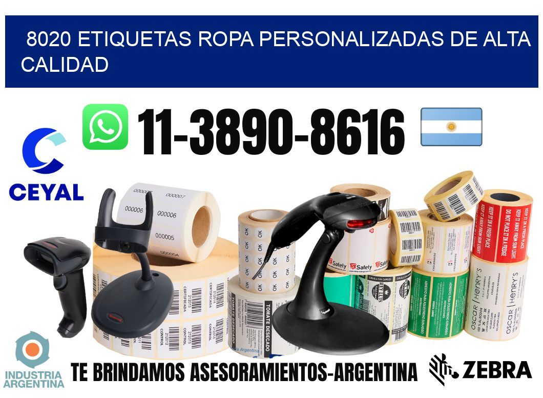 8020 Etiquetas ropa personalizadas de alta calidad