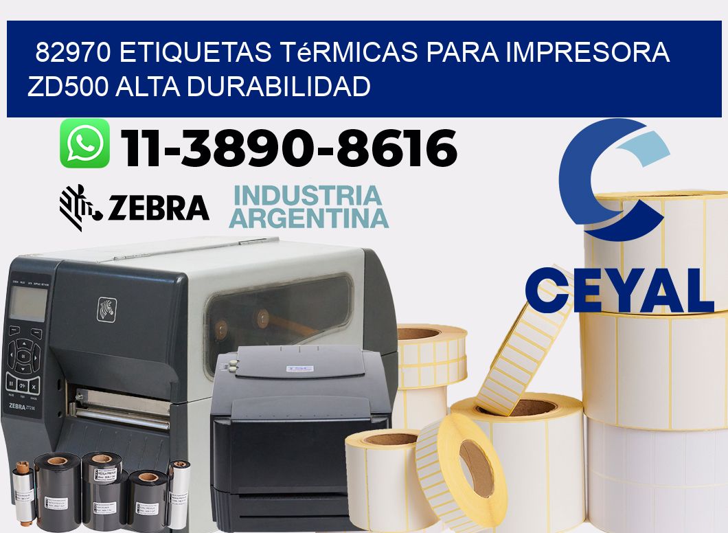 82970 etiquetas térmicas para impresora zd500 alta durabilidad