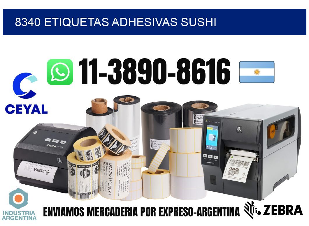 8340 etiquetas adhesivas sushi