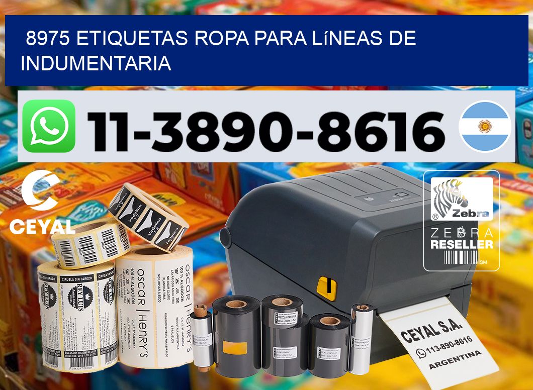 8975 Etiquetas ropa para líneas de indumentaria