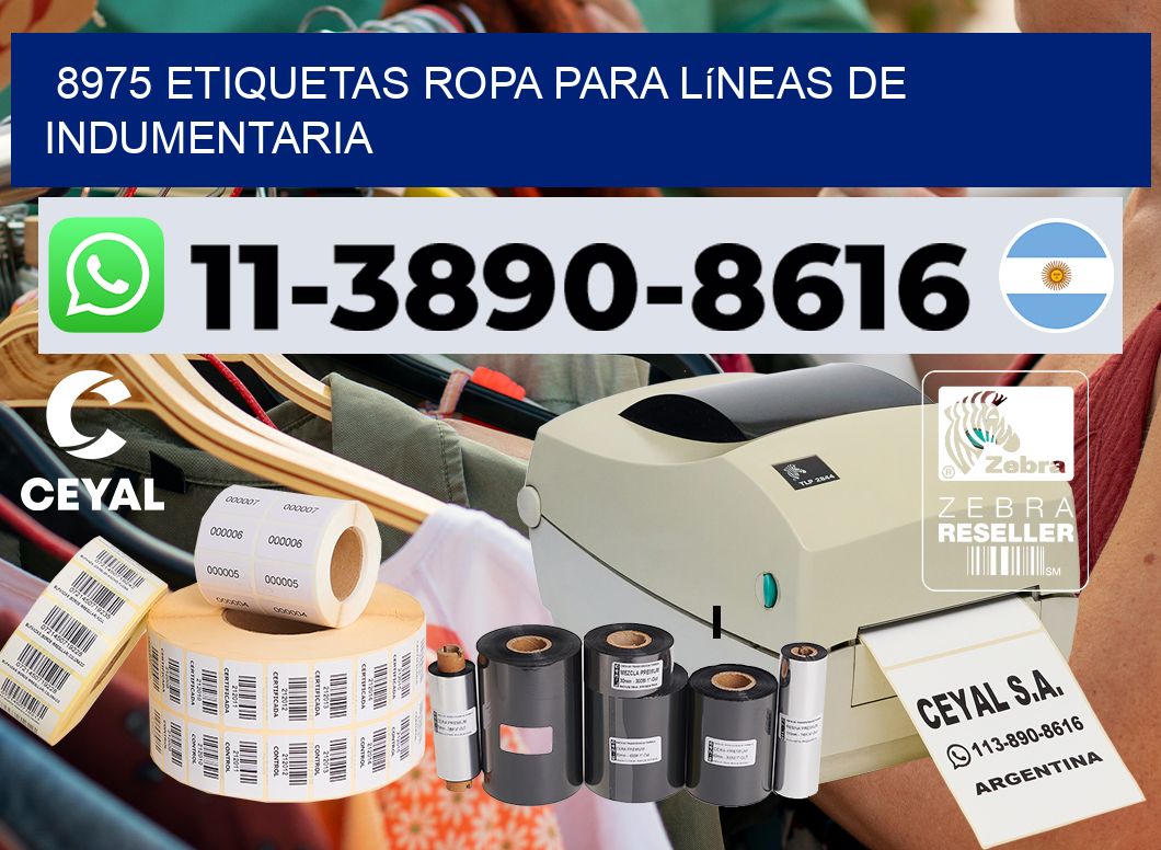 8975 Etiquetas ropa para líneas de indumentaria