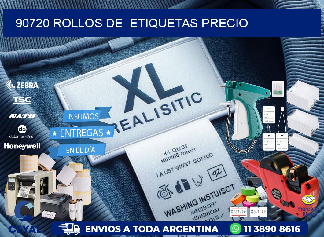 90720 rollos de  etiquetas precio