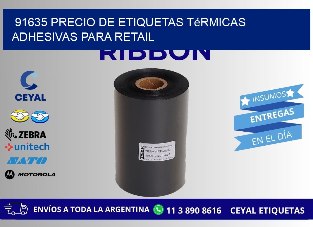 91635 precio de etiquetas térmicas adhesivas para retail