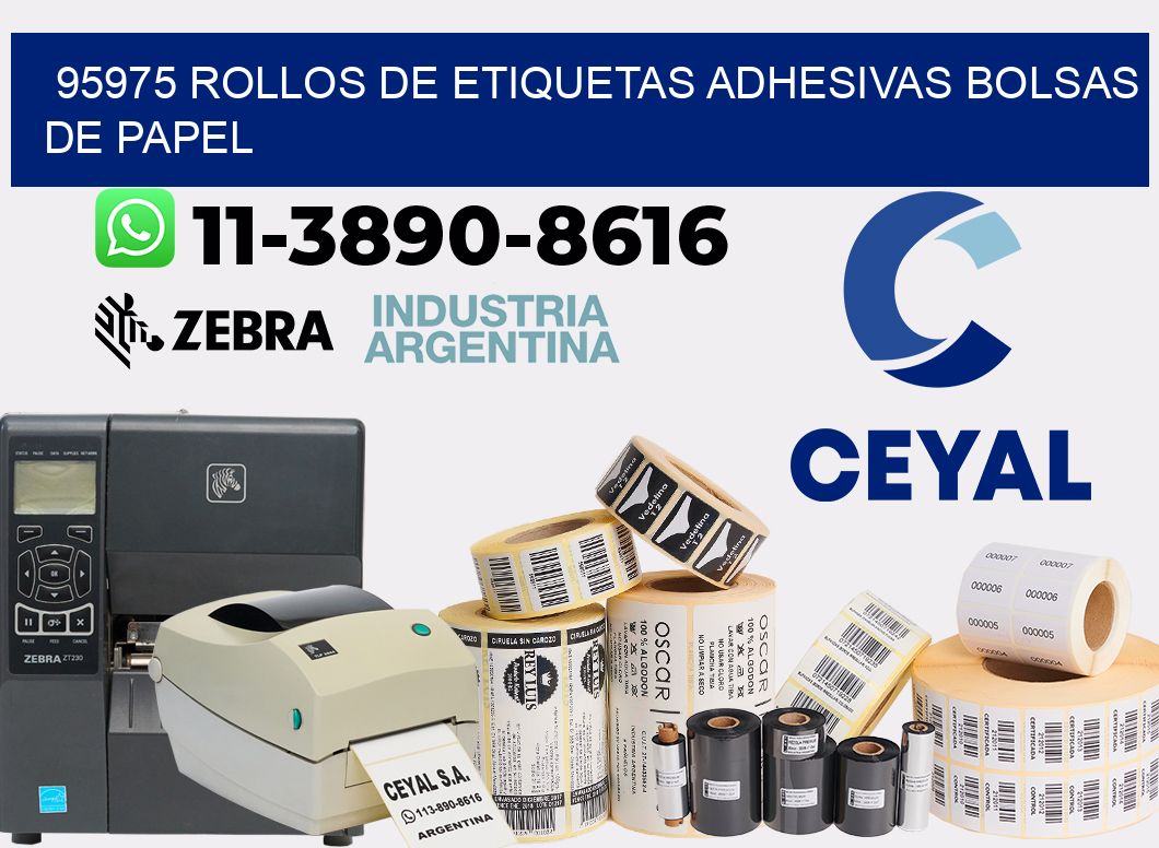 95975 rollos de etiquetas adhesivas bolsas de papel