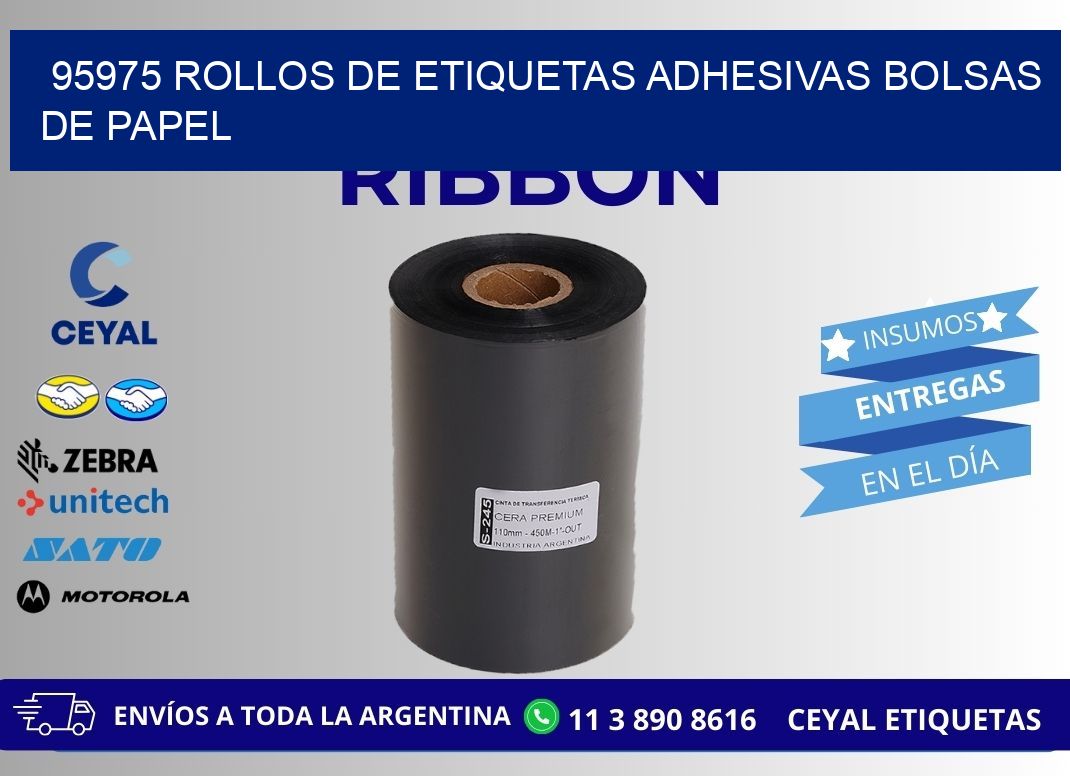 95975 rollos de etiquetas adhesivas bolsas de papel