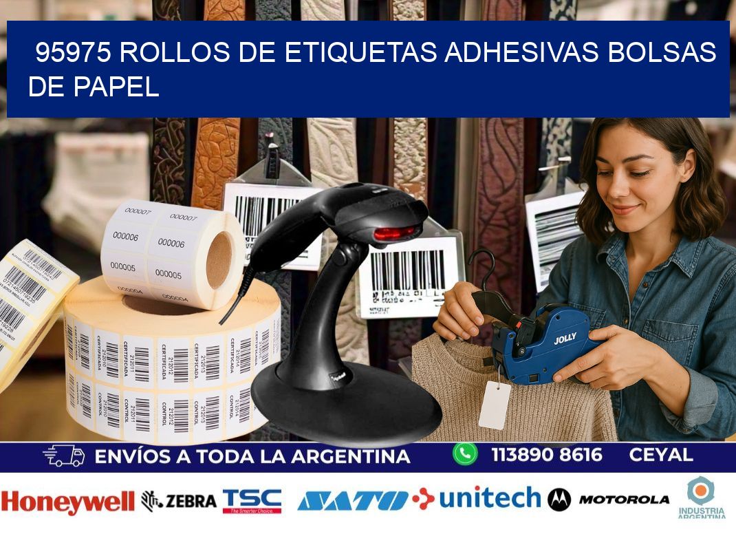 95975 rollos de etiquetas adhesivas bolsas de papel