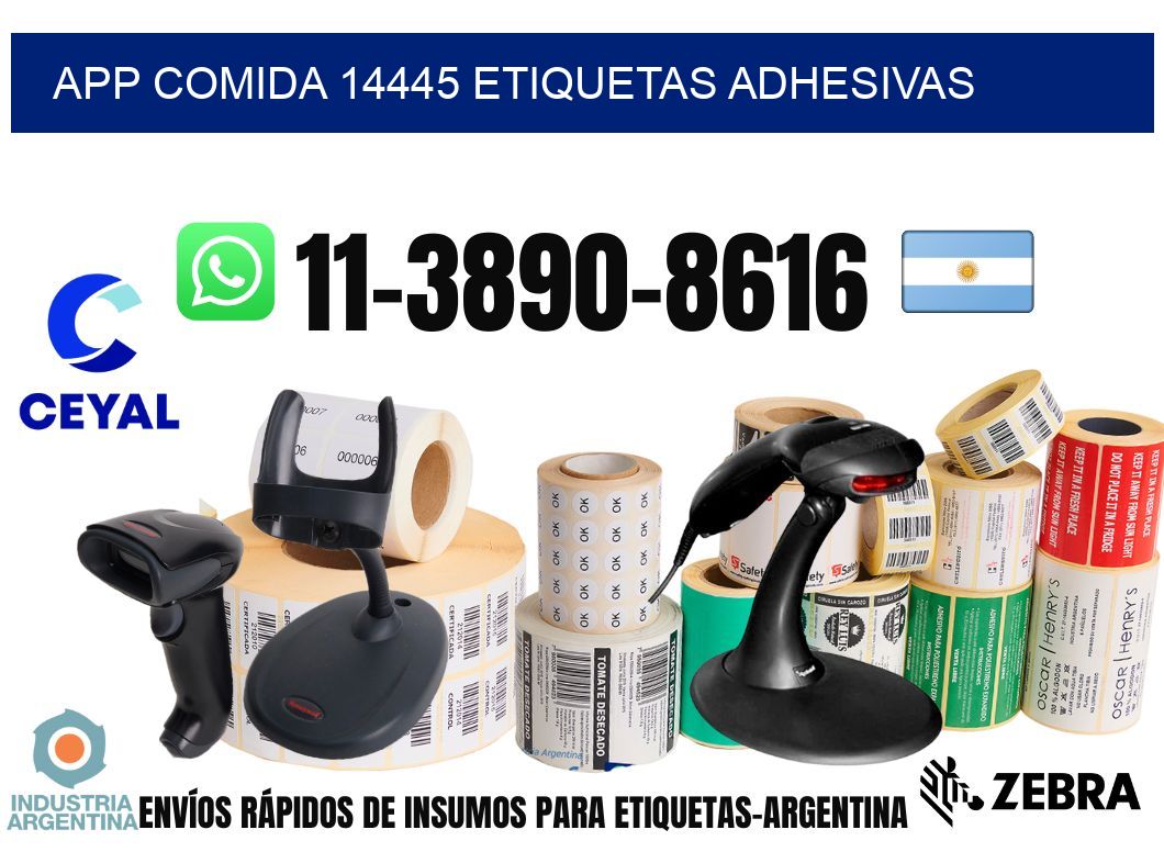 App comida 14445 etiquetas adhesivas