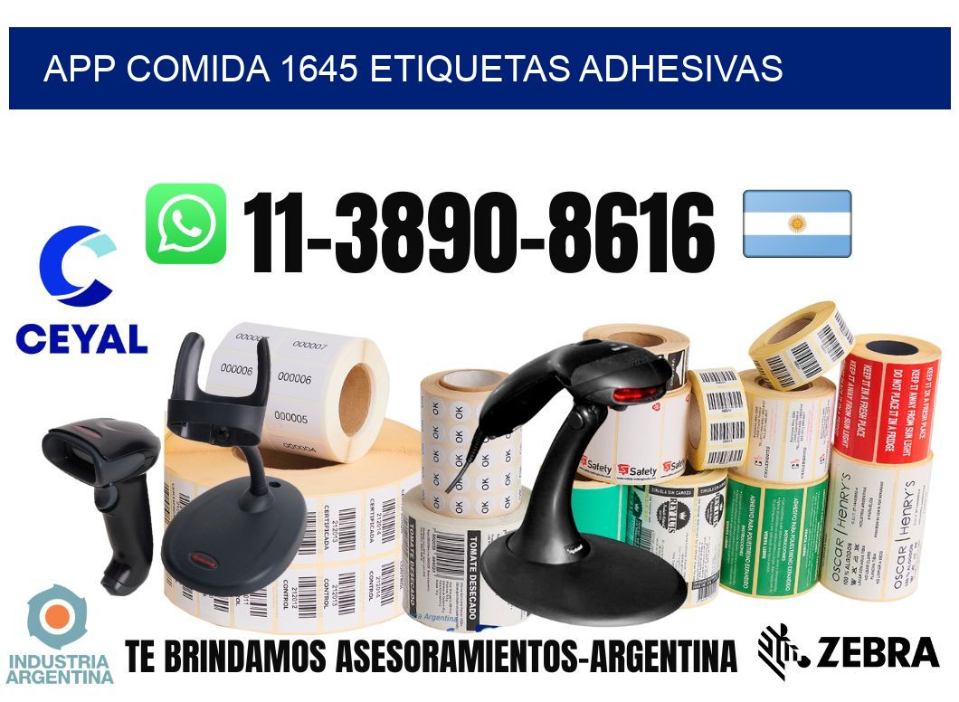 App comida 1645 etiquetas adhesivas