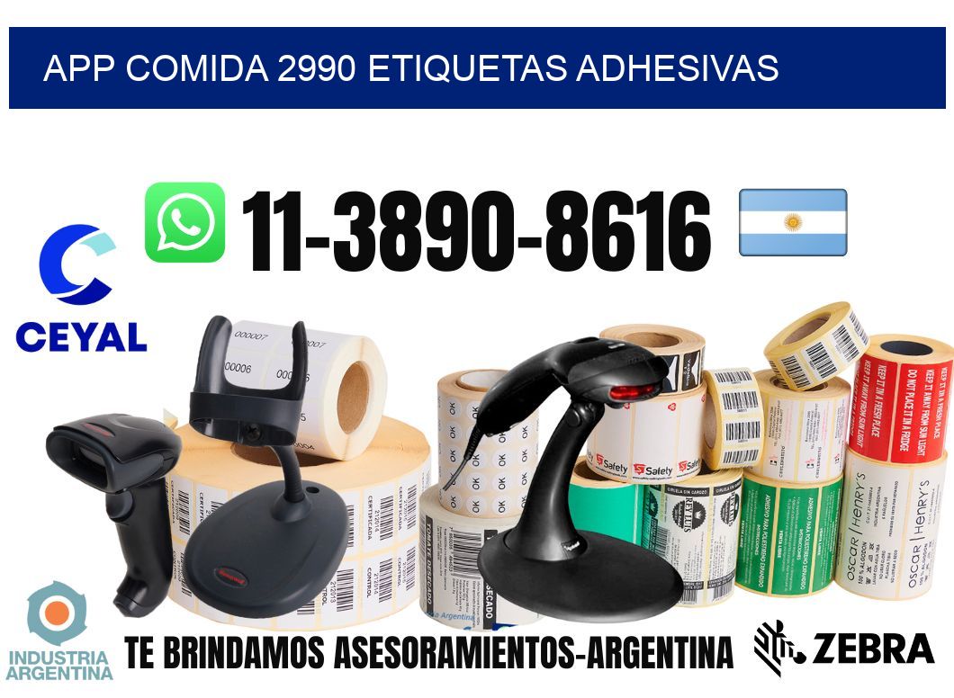 App comida 2990 etiquetas adhesivas