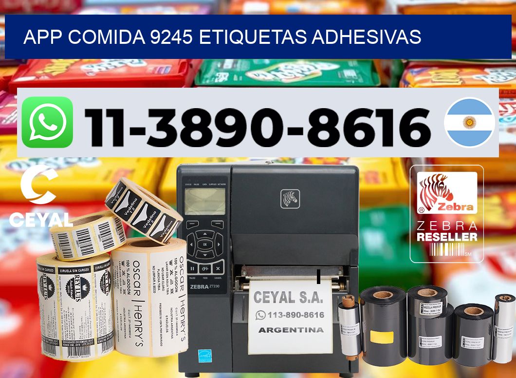 App comida 9245 etiquetas adhesivas