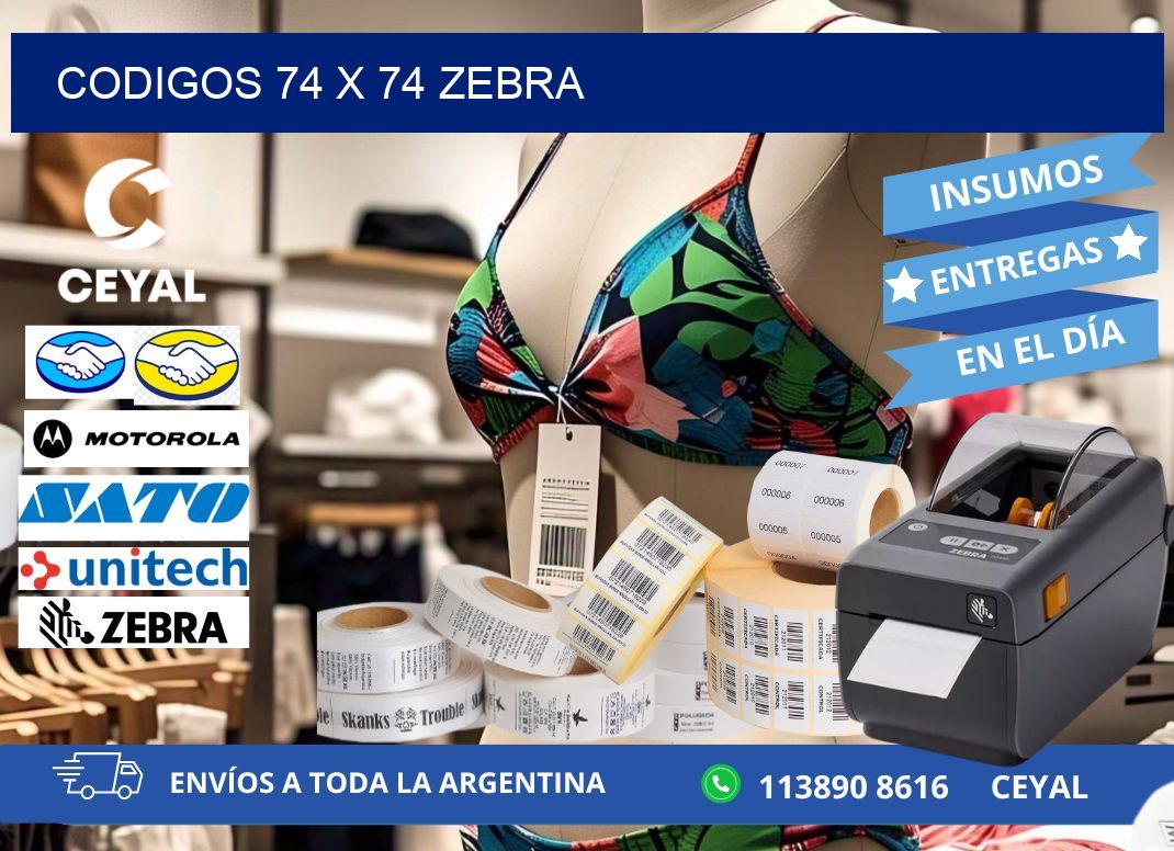 codigos 74 x 74 zebra