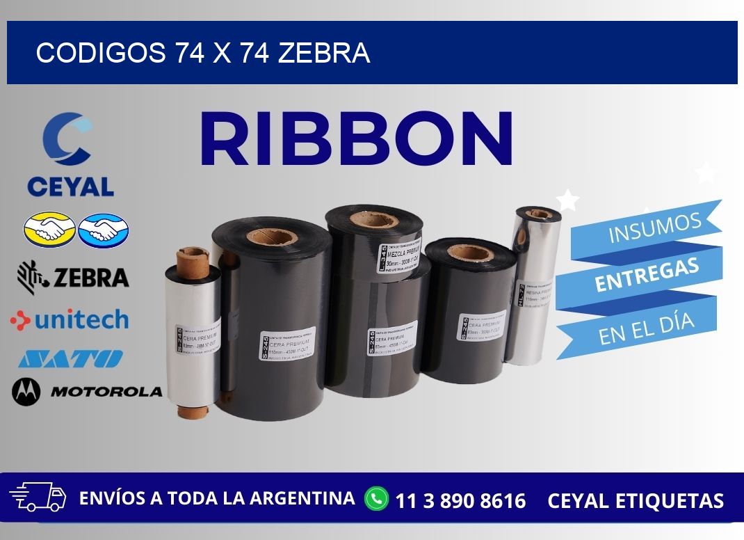 codigos 74 x 74 zebra