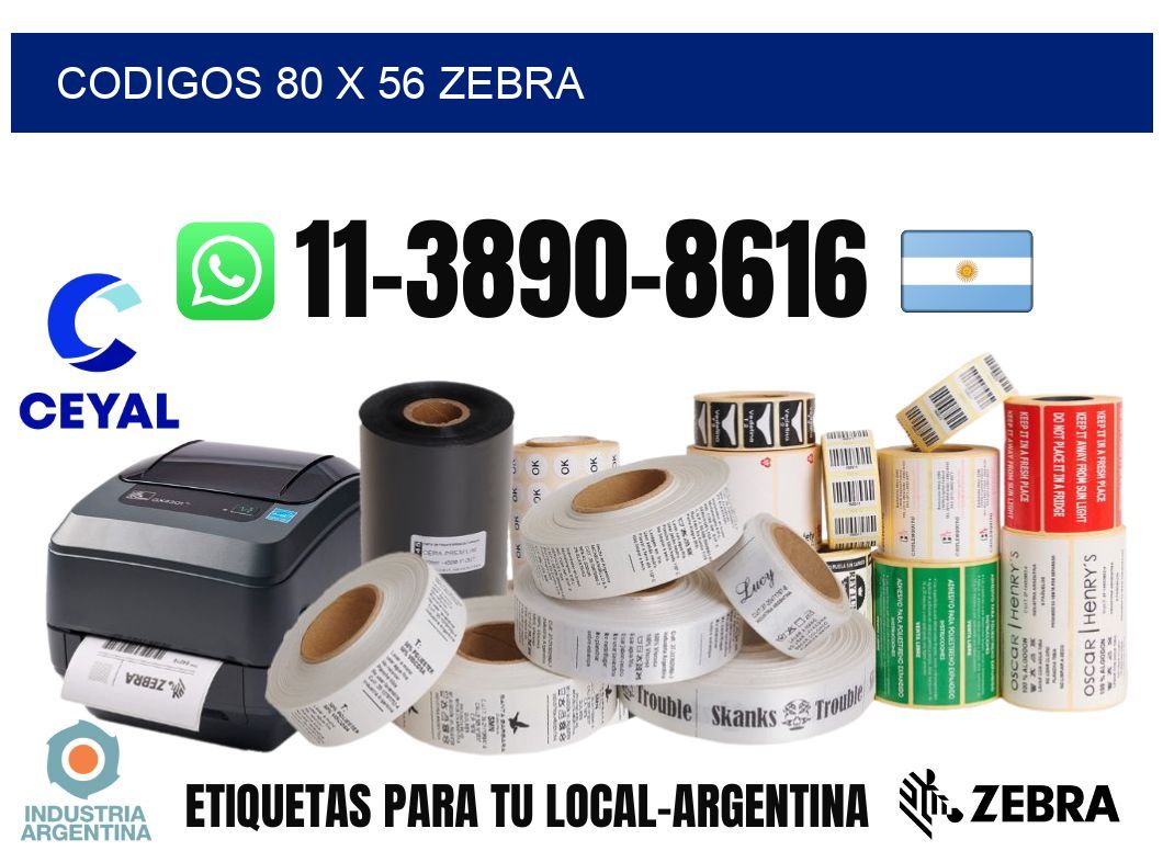 codigos 80 x 56 zebra