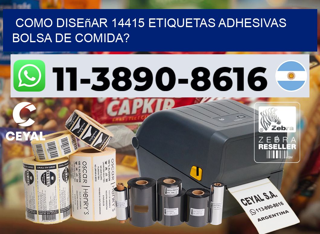 como diseñar 14415 etiquetas adhesivas bolsa de comida?