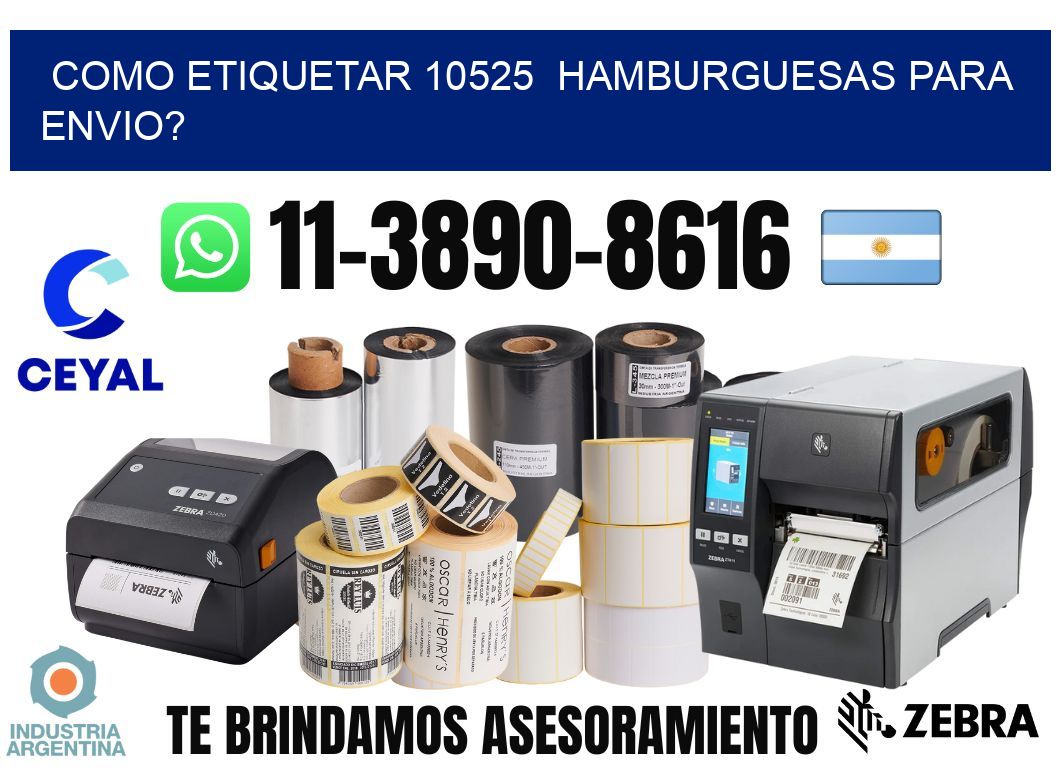 como etiquetar 10525  hamburguesas para envio?
