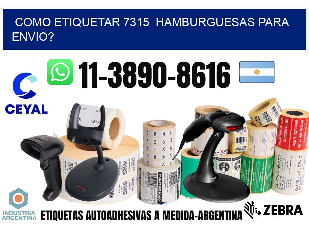 como etiquetar 7315  hamburguesas para envio?