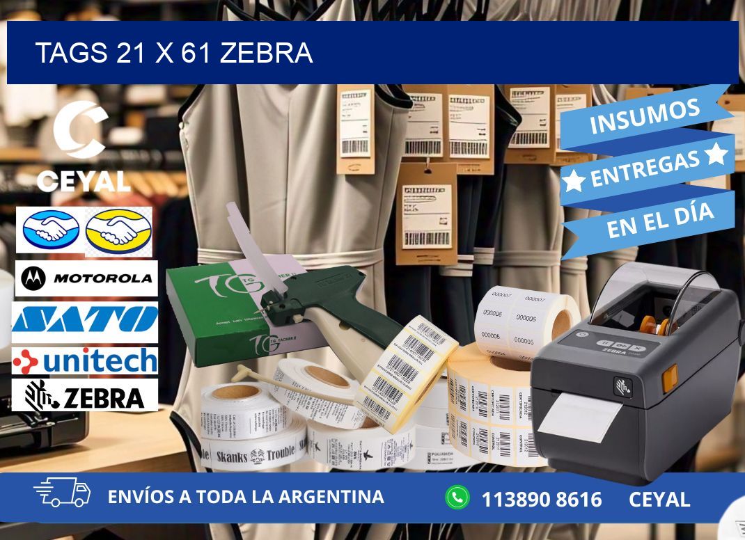 tags 21 x 61 zebra