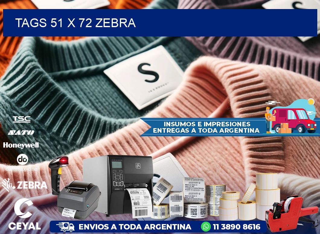 tags 51 x 72 zebra