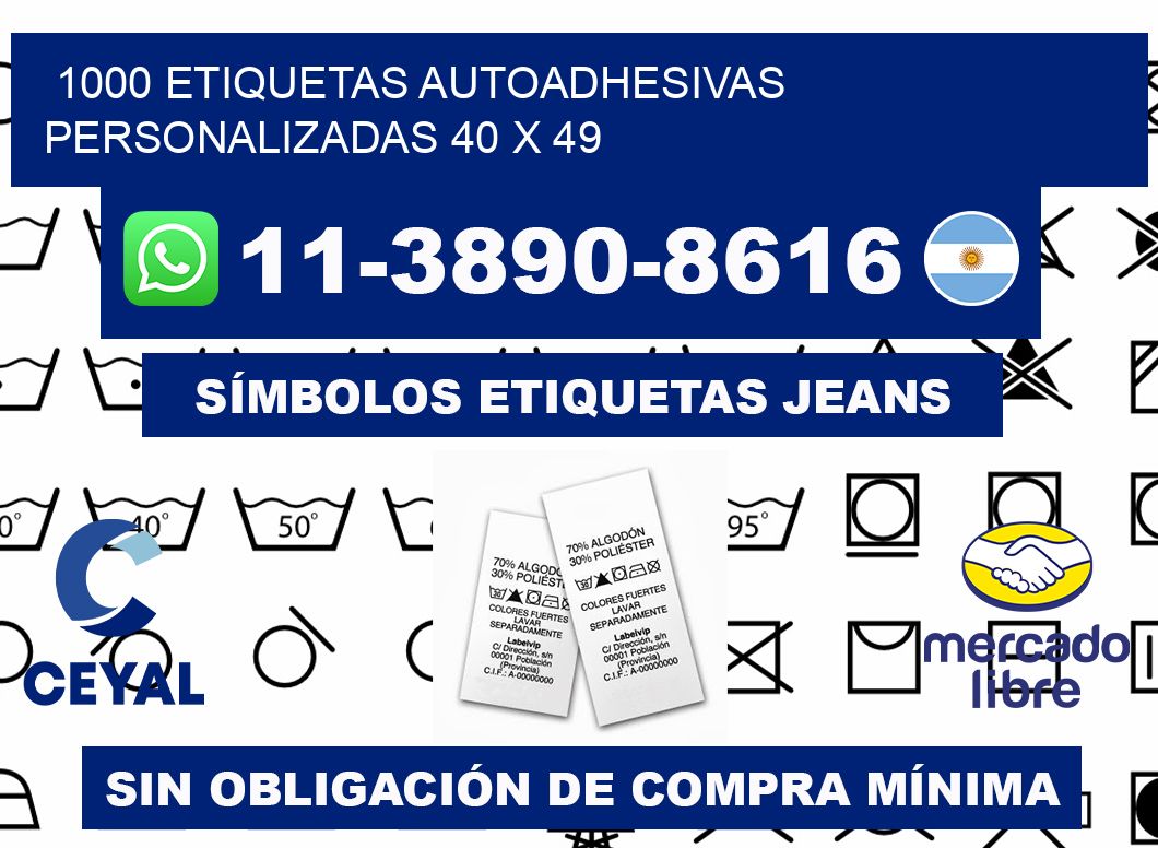 1000 Etiquetas autoadhesivas personalizadas 40 x 49