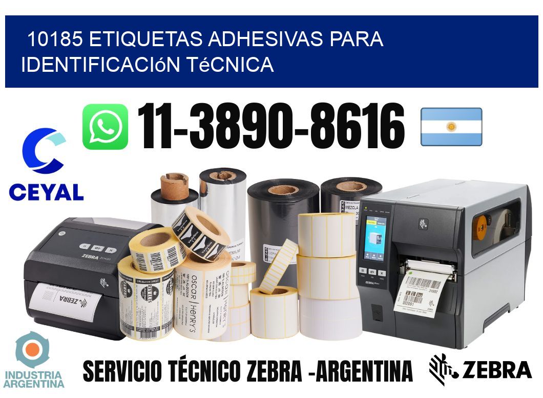 10185 Etiquetas adhesivas para identificación técnica