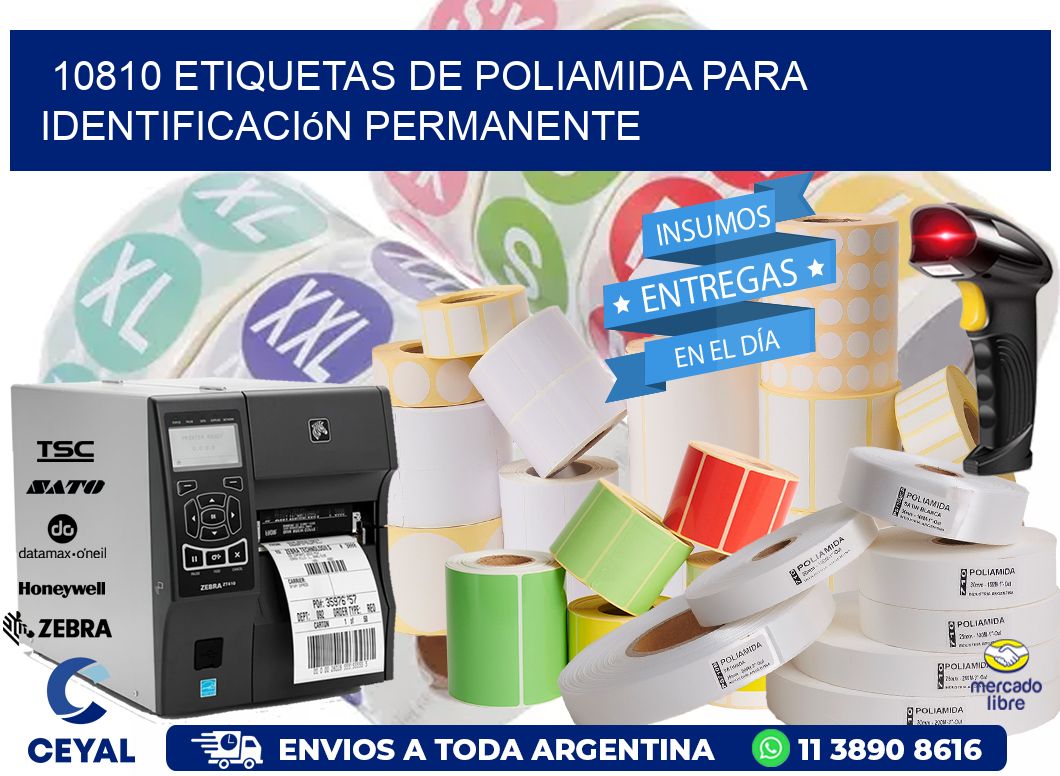 10810 Etiquetas de poliamida para identificación permanente