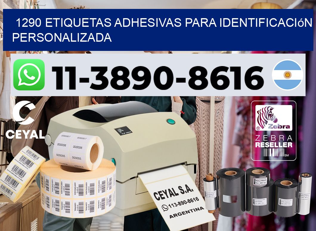 1290 Etiquetas adhesivas para identificación personalizada