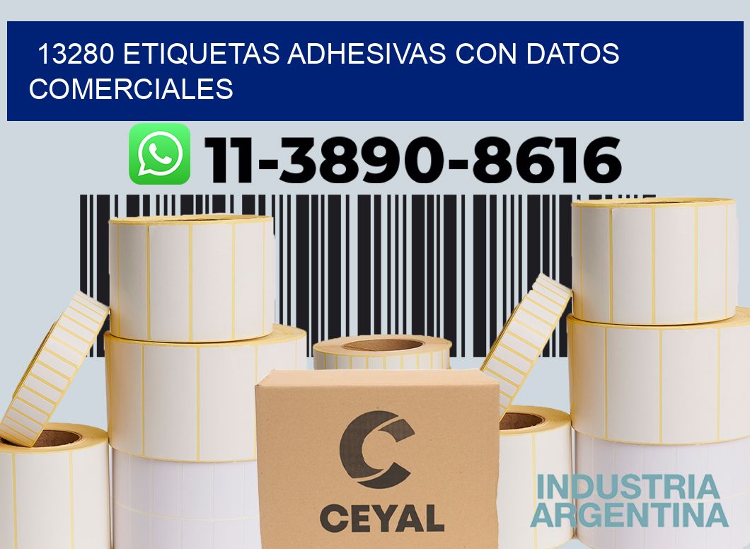 13280 Etiquetas adhesivas con datos comerciales