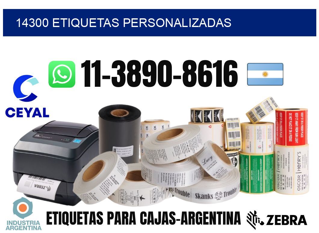14300 etiquetas personalizadas