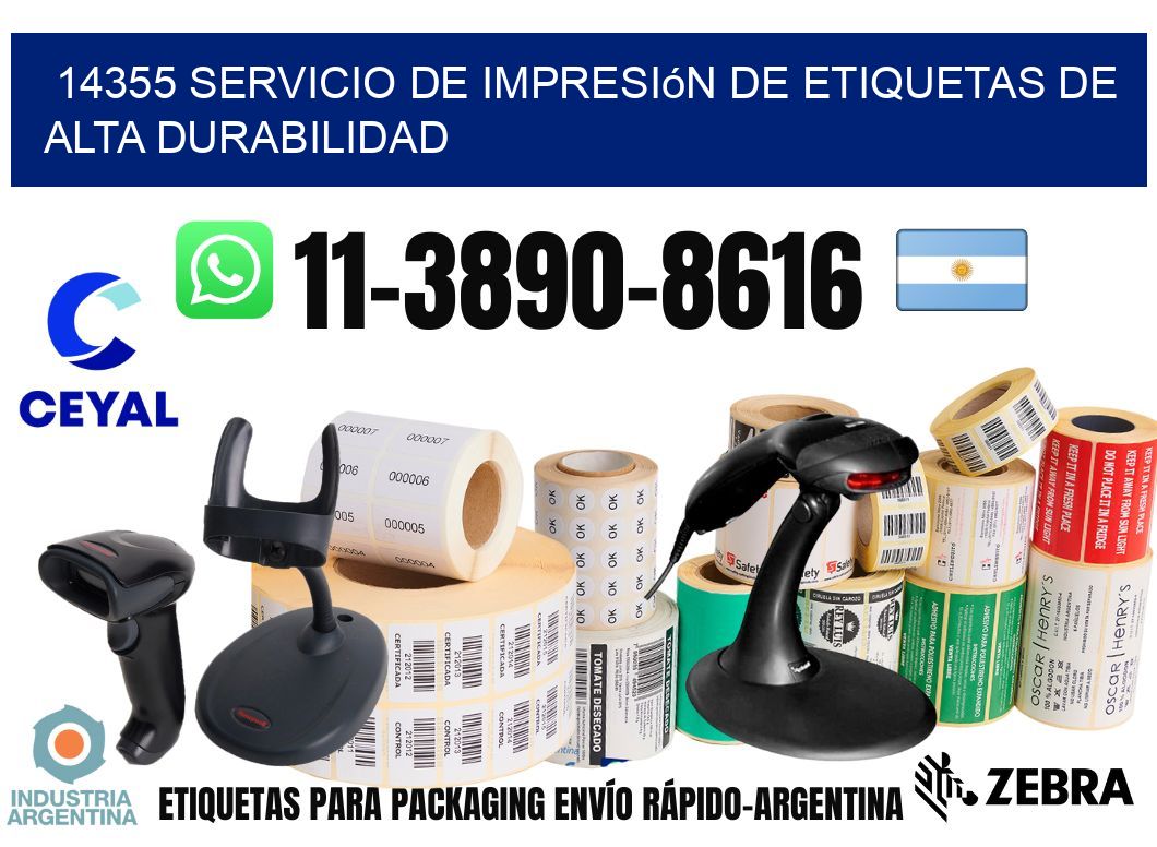 14355 Servicio de impresión de etiquetas de alta durabilidad