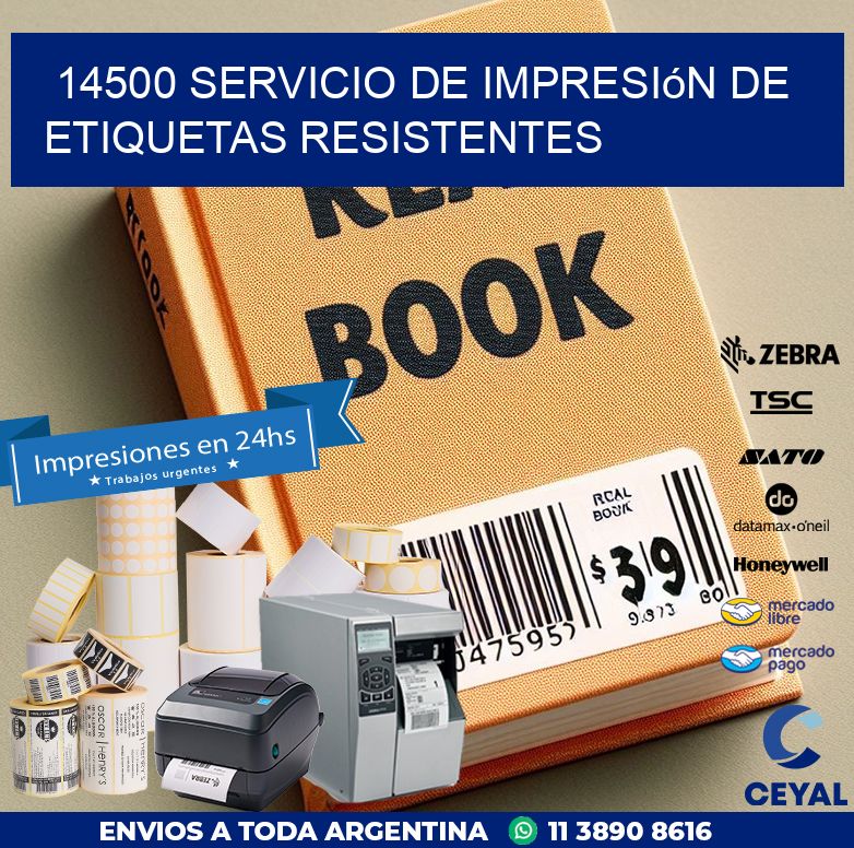 14500 Servicio de impresión de etiquetas resistentes