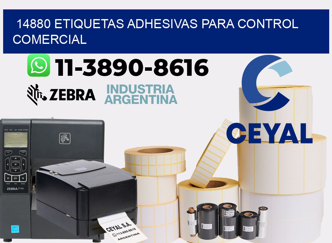 14880 Etiquetas adhesivas para control comercial