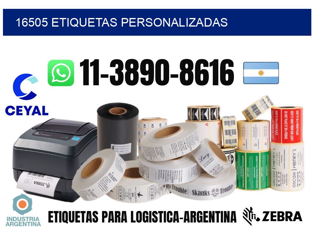 16505 etiquetas personalizadas