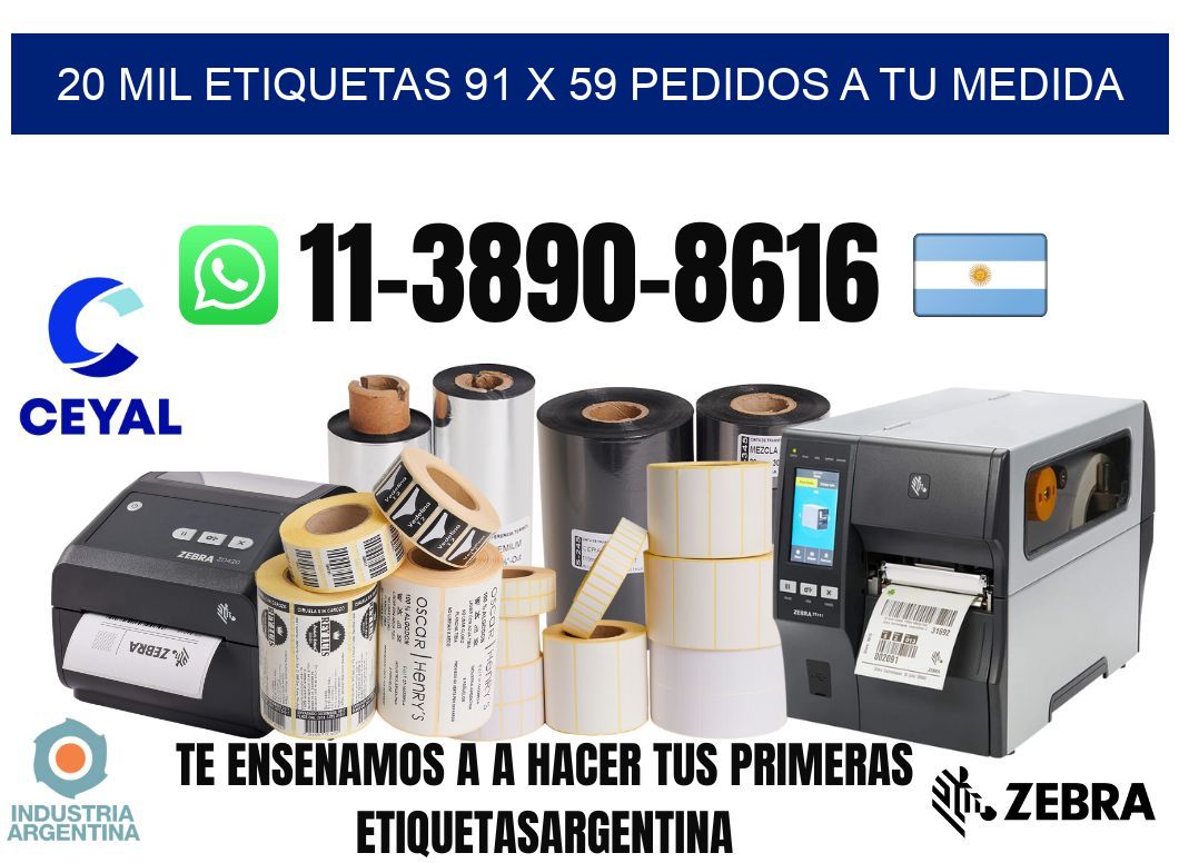 20 mil etiquetas 91 x 59 Pedidos a tu medida