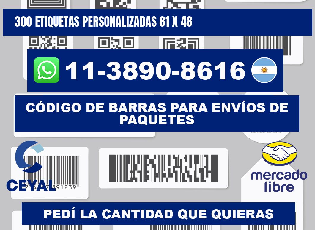 300 ETIQUETAS PERSONALIZADAS 81 x 48