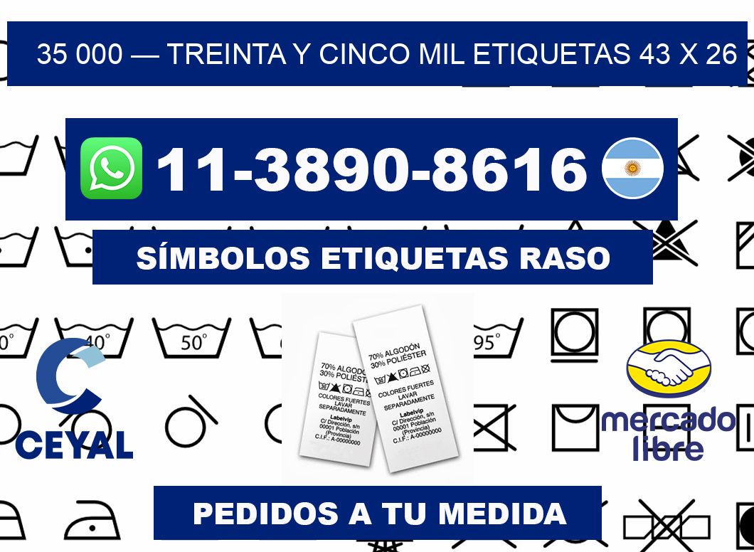 35 000 — treinta y cinco mil etiquetas 43 x 26