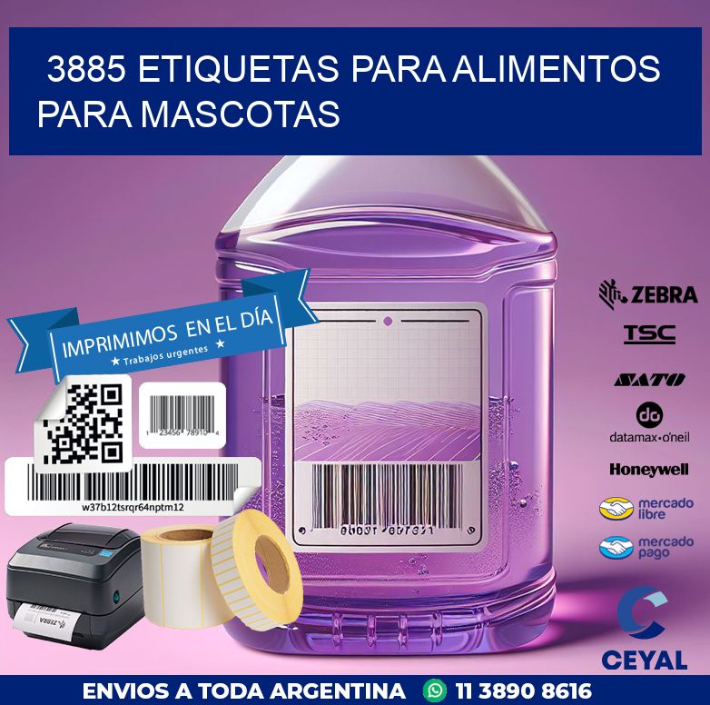 3885 Etiquetas para alimentos para mascotas