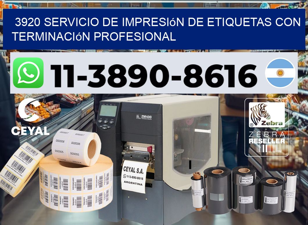 3920 Servicio de impresión de etiquetas con terminación profesional