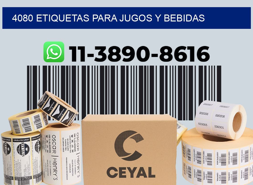 4080 Etiquetas para jugos y bebidas