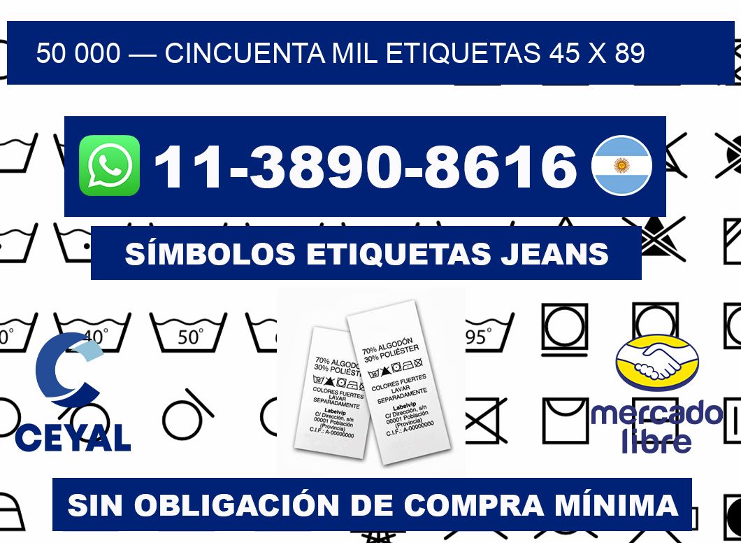 50 000 — cincuenta mil etiquetas 45 x 89