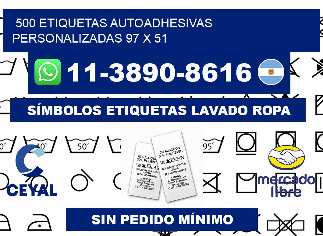 500 Etiquetas autoadhesivas personalizadas 97 x 51