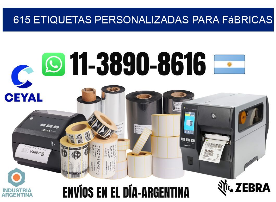 615 Etiquetas personalizadas para fábricas